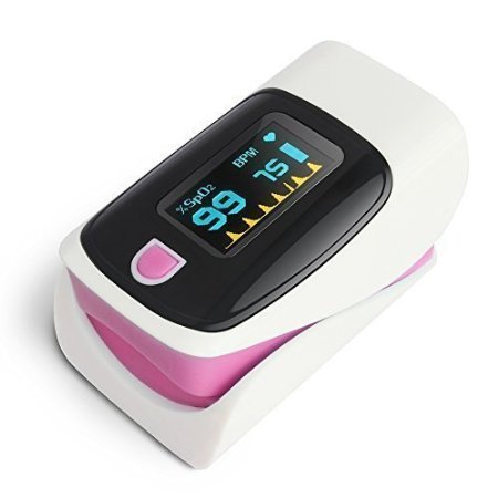 Pluse Oximeter Toprime Portable Fingertip Oxygen Saturation Monitor Household Pink