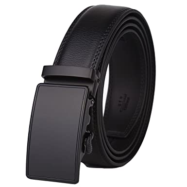 Dante Men's Leather Ratchet Dress Belt with Automatic Buckle