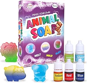 Darice Soap Making Kit for Kids, Crafts Activity Science Kits, STEM DIY Educational Animal Toys for Boys & Girls Ages 6