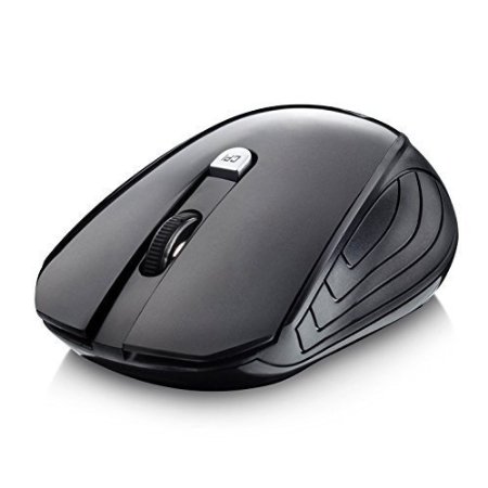 Wireless MouseSplaks 24Ghz Wireless Optical Mouse with Nano USB Receiver4 Buttons 3 Adjustable DPI Level 100015002000 - MS0808 Black