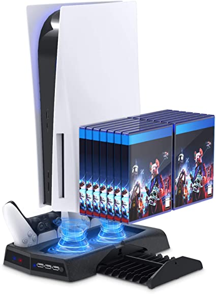 YUANHOT Charging Stand with Cooling Fan for PS5 Digital Edition/Ultral HD