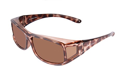 Rapid Eyewear WOMENS POLARISED OVERGLASSES Fashionable TORTOISESHELL UV400 Sunglasses That Fit Over Glasses
