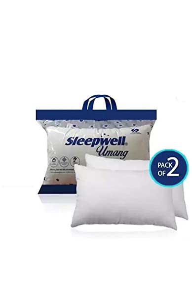 Sleepwell Synthetic Pillow, Single, White, 2 Pieces