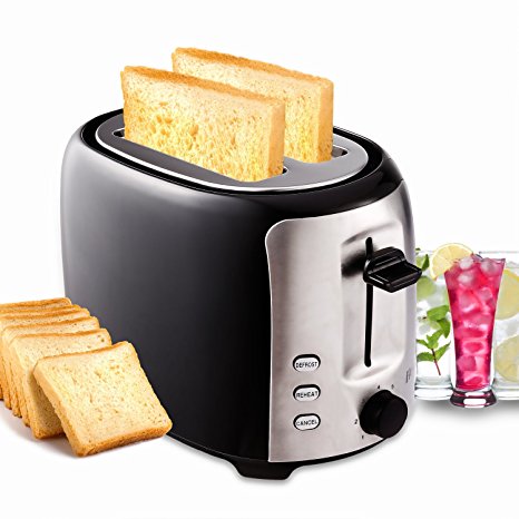 Meykey 2-Slice Toaster, 7 Temperature Levels,Toaster for Bagels with Wide Slots