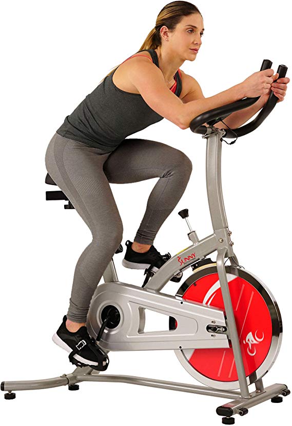 Sunny Health & Fitness Indoor Exercise Stationary Bike with Digital Monitor and 22 LB Chromed Flywheel