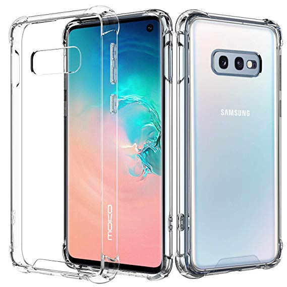 MoKo Compatible with Galaxy S10e Case, Crystal Clear Reinforced Corners TPU Bumper and Anti-Scratch Transparent Hard Panel Cover Fit with Samsung Galaxy S10 e 5.8 inch 2019 - Crystal Clear