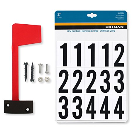 Mailbox Flag Complete Replacement Kit - Includes Flag, Screws and Number Stickers - Universal Design Works for Brick, Metal, Stone, Wood and All Other Surfaces - Super Easy Installation