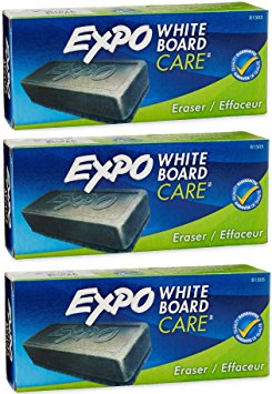 Expo Block Eraser 81505 Dry Erase Whiteboard Board Eraser, Soft Pile, 5 1/8 W x 1 1/4 H-Pack of 3