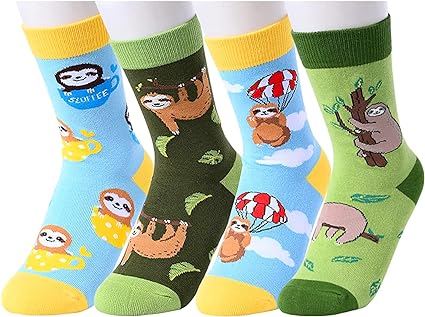 HAPPYPOP Crazy Boys Socks Novelty Shark Socks Space Socks Food Dino Sloth Socks for Kids Gifts 4-10 Years