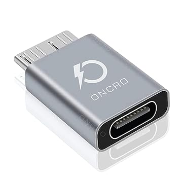 ONCRO® USB C to Micro B Adapter Micro B to USB 3.0 Type C Converter for Hard Drive HDD Connector Plug Mobile Hard Disk Type-C OTG Adapter Female to Male USB C to USB Micro B Samsung note3 s5