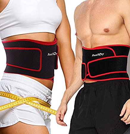 Runflory Waist Trimmer Belt Support Brace, Adjustable Lower Back Lumbar Support Straps - Weight Loss Ab Belt, Breathable Stomach Wrap Waist Trainer Cincher Girdle for Men & Women
