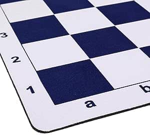 Standard Vinyl Roll Up Chess Boards - Professional Club & Tournament Chess Boards (2.25" Square, Blue Rubber)