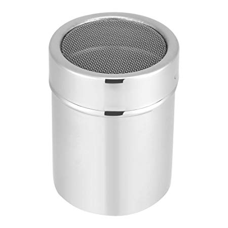 Stainless Steel Chocolate Shaker Icing Sugar Powder Cocoa Flour Coffee Sifter Dredge Duster Seasoning Cooking Tools Chocolate & Cocoa Shaker Fine Mesh with Airtight Lid