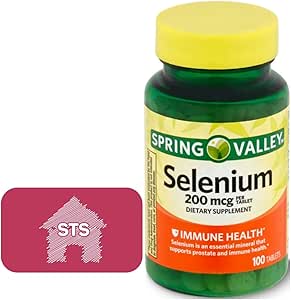 Spring Valley Selenium 200 mcg, 100 count   STS Home Sticker.