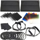 XCSource Complete Square Filter Kit Compatible with Cokin P Series -IncluesFull ND2 ND4 ND 8 FilterGraduated ND2ND4ND8 Filters65292Graduated BlueOrangeRedGreenYellow and Purple Filer  495255586267727782MM Ring Adater  2 PCS Filter Holder 2 PCS Lens Hood 3 Cleaning Cloth LF142