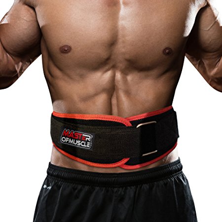Weight Lifting Belt - For Men & Women - Squat, Deadlift, Powerlifting Exercise Training - Lightweight Neoprene - Bonus Workout Ebook