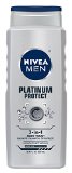 NIVEA MEN Platinum Protect 3-in-1 Deodorizing Body Wash Shower Gel 3-in-1 169 oz Bottle