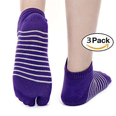 Flip Flop Tabi Ankle Socks - Ninja Athletic Stripes 3-Pairs