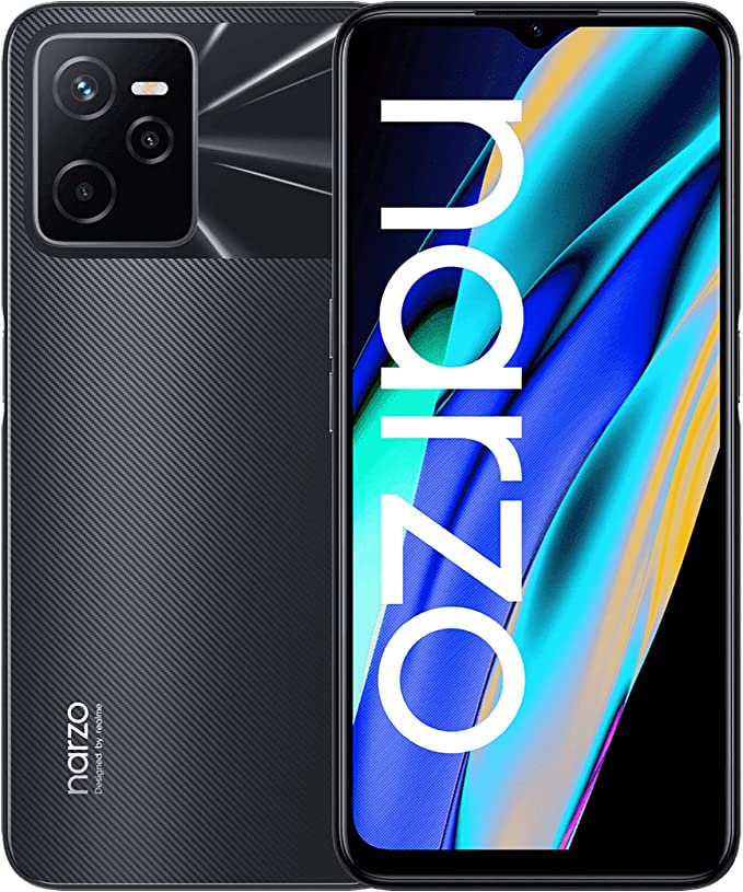 realme Narzo 50A Prime - 4 64GB smartphone, Pantalla completa FHD  de 16,7 cm (6,6''), Triple cámara de IA de 50 MP, Batería de 5000 mAh, Procesador Unisoc T612, Flash Black, no incluye un adaptador