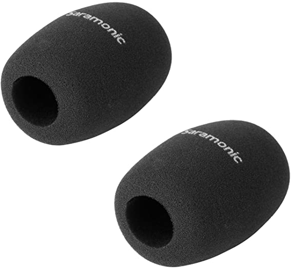 Microphone Pop Filter, Handheld Microphone Cover Foam Windscreen (Black,2 Packs)