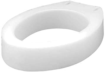 Carex Elongated Raised Toilet Seat 3-1/2 Inch Height White 300 lbs. Weight Capacity, FGB30600 0000