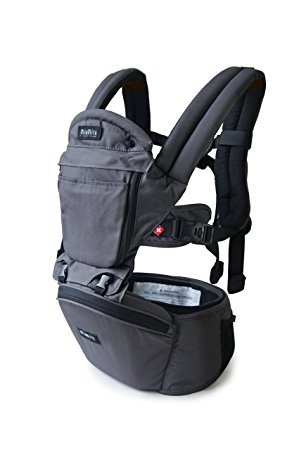MiaMily HIPSTER  Child & Baby Carrier, Perfect 360 Backpack Alternative for Hiking with 9 Carrying Positions and Ergonomic Design with Hip Protection for Toddler or Infant (Organic Cotton Grey)