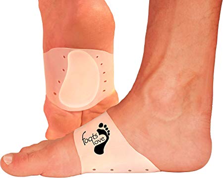 Foots Love ❤ Plantar Fasciitis Soft Gel Arch Support Sleeves. Arch Pain Comfort with 3-D Arch Tech and Cool Max Air Pockets. Start The Healing of Flat Feet, Heel Spurs and High Arch Pain