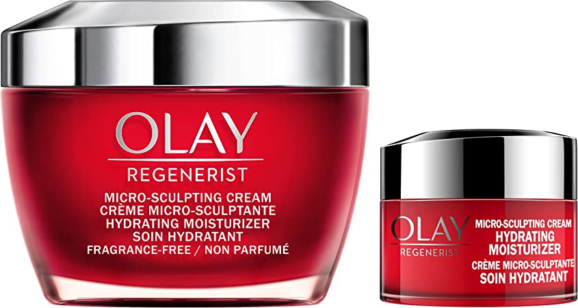 Olay Regenerist Micro-Sculpting Cream Face Moisturizer with Vitamin B3, Niacinamide and Hyaluronic Acid, Fragrance-Free 50 ml   Micro-Sculpting Cream Travel/Trial Size Gift Set