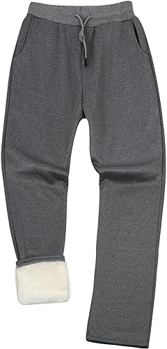 Gihuo Men's Fleece Lined Sweatpants Sherpa Winter Warm Sweat Pants Athletic Sport Pants