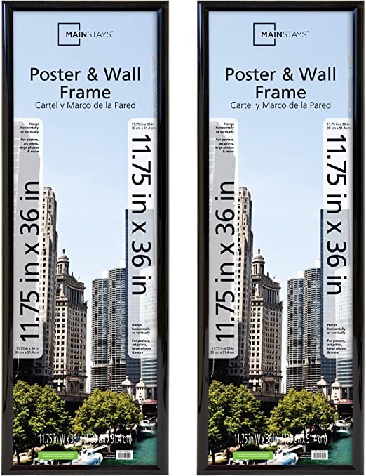 Mainstays 11.75x36 Trendsetter Poster Frame, Set of 2