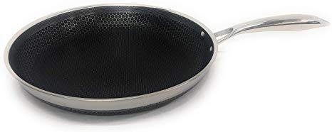 HexClad Hybrid Stainless/Nonstick inside and out Commercial Cookware Fry Pan, 12-Inch