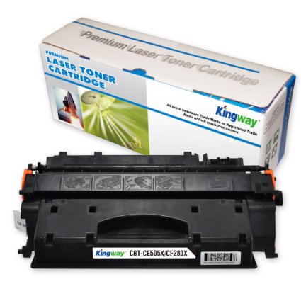 Kingway High Yield Compatible HP 05X CE505X 80X CF280X Laser Toner Cartridge Replacement for HP LaserJet P2035 P2055 M401 M425 Printer (1 Pack, Black)