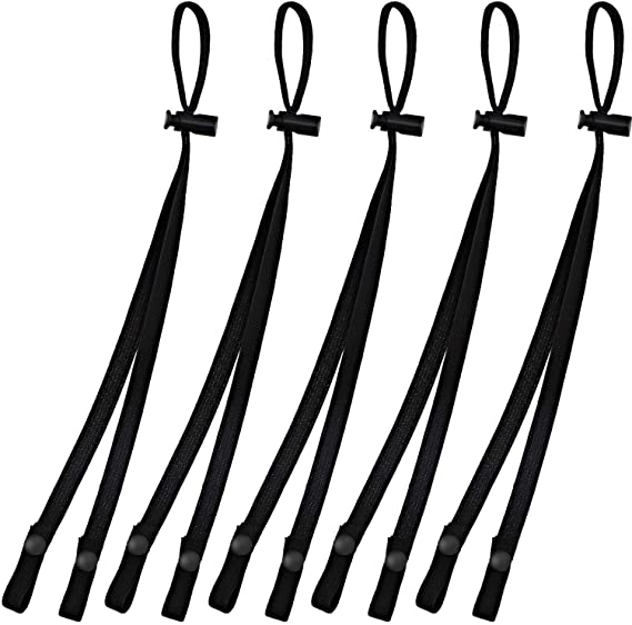 16 Pieces Adjustable Ear Straps Anti-Slip Earloop Rope Strap for Dust-Workers Food-Workers to Relieve Ear (Black)