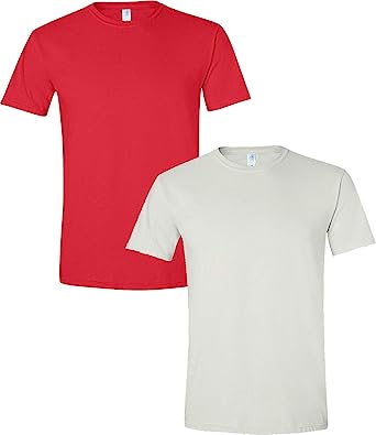 Gildan Men's Softstyle Cotton T-Shirt, Style G64000, (2 Pack)