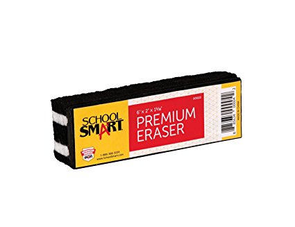 School Smart Premium Felt Chalkboard Eraser - 6 x 2 inches