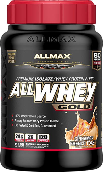 ALLMAX Nutrition AllWhey Gold 100% Whey Protein, Cinnamon French Toast, 2 lbs