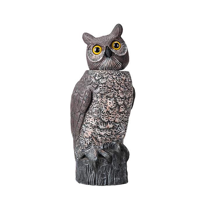 CO-Z Owl Scarecrow Decoy Rotating Head, Nature Energy Bird Repellent Garden Protector