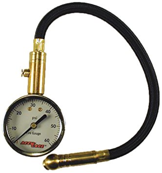 Accu-Gage H60XA (5-60 PSI) Swivel Angle Chuck Dial Tire Pressure Gauge with Hose