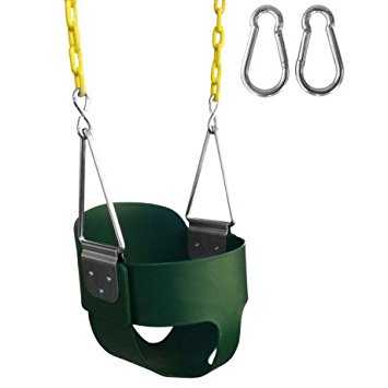 Swing-N-Play High Back Full Bucket Swing With 67-Inch Coated Chain & 2 Snap Hooks