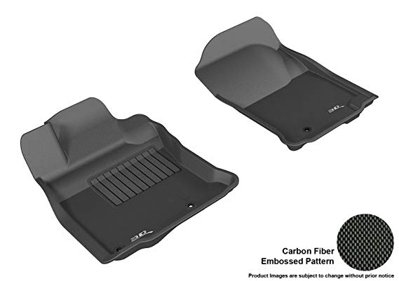 3D MAXpider Front Row Custom Fit All-Weather Floor Mat for Select Toyota 4Runner Models - Kagu Rubber (Black)