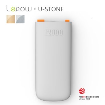 Lepow U-Stone Series 12000mAh External Battery Pack Power Bank and Portable Charger for iPhone 6 Plus 6 5 4 iPad Air iPad Mini Samsung Galaxy S6 S5 and other Smart Devices --Grey