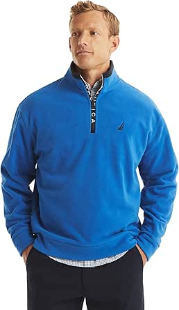 NAUTICA Men's Solid 1/4 Zip Fleece Sweatshirt