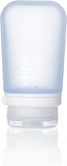 humangear GoToob  Refillable Silicone Travel Size Bottles with Locking Cap, Blue, Medium (2.5oz)