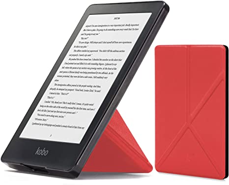Forefront Cases Smart Case for Kobo Clara HD Case | Magnetic Protective Case Cover and Stand for Kobo Clara (2018) | Origami Design | Smart Auto Sleep Wake Function | Slim Lightweight | Red