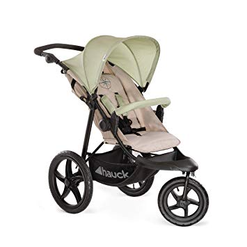 Hauck Runner, Jogger Style, 3-Wheeler, Pushchair with Extra Large Air Wheels, Foldable Buggy, For Children from Birth to 25 kg, Lying Position, Oil