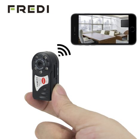 FREDI® Mini Portable P2P WiFi IP Camera Indoor/Outdoor HD DV Hidden Spy Camera Video Recorder Security Support iPhone/Android Phone/ iPad /PC Remote View