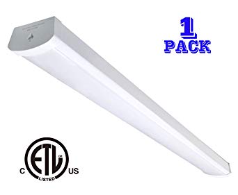 Linkable LED Wraparound Flushmount Light 4ft,LED Shop Light for Garage 5200 Lumens 6000K, ETL Certified LED Linear Indoor Lights, LED Ceiling Light, 60K1PK