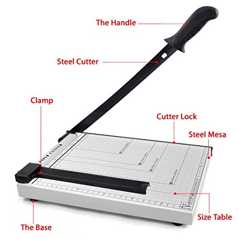 Popamazing Professional New Quality Heavy Duty A4 Paper Cutter Guillotine Metal Based Trimmer Normal Paper Photo Cutting