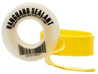 PTFE Yellow Gas Line Thread Sealant Tape 260" Length 1/2" Width 1 Pack for Propane,Natural Gas and More by Vanguard Sealants