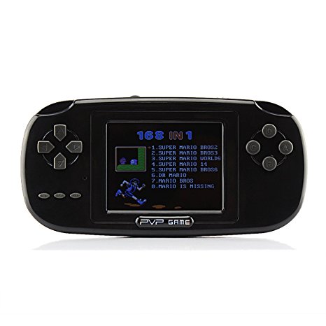 Game Handheld Console,Rongyuxuan Game Console 2.8”LCD PVP PLUS Game Player Classic Handheld Game Console 168games in 1 USB Charge Birthday Christmas Gift for Children …